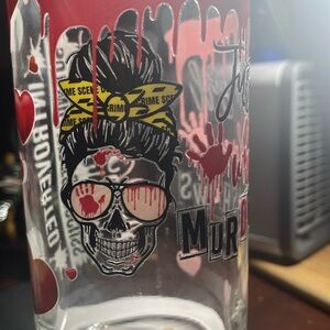 NWOT custom girl in love with murder glass